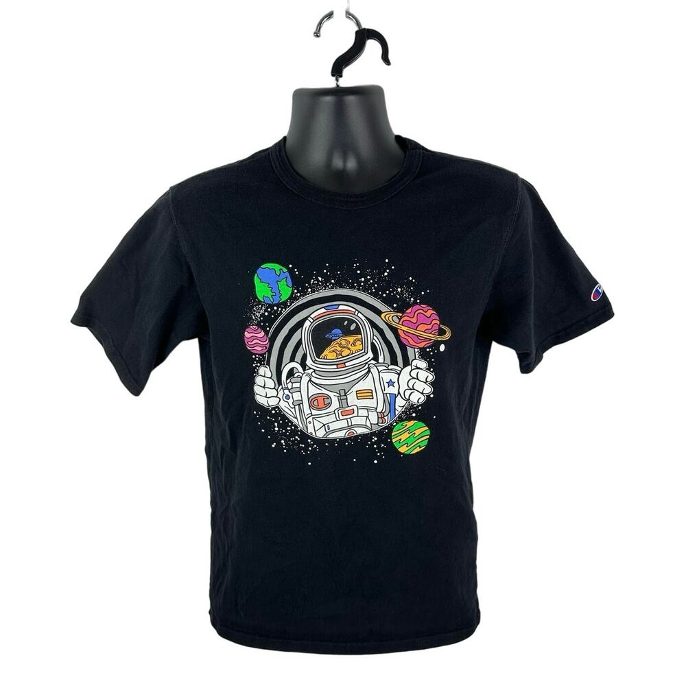 Champion Astronaut Space Graphic Tee Black Size Medium